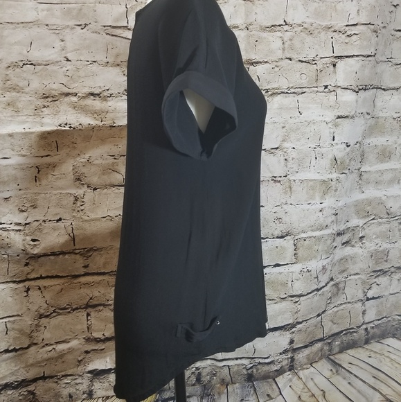 Black Sheer Panel Blouse - Picture 3 of 6